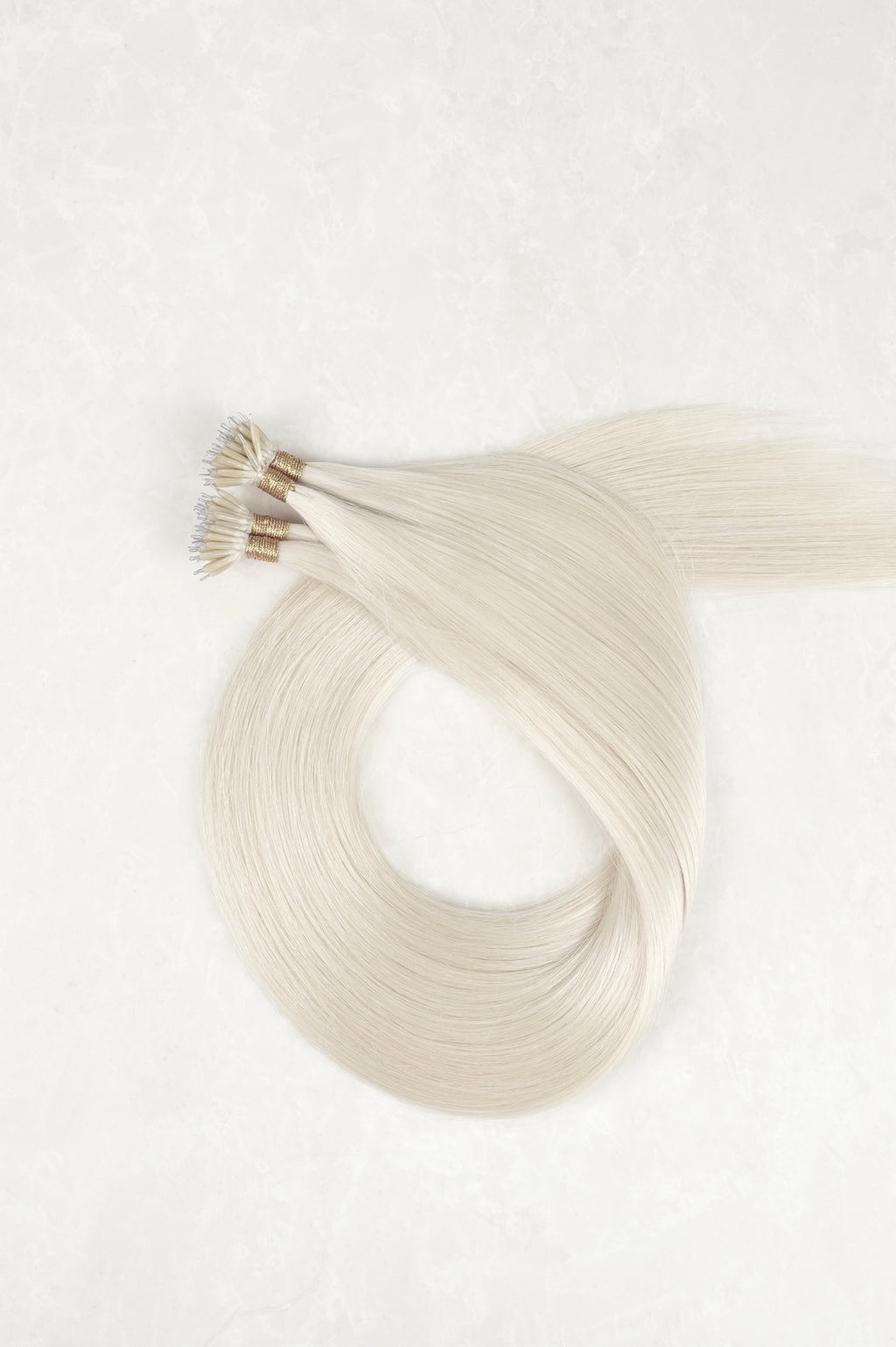 Human Hair Extensions. Light Silver