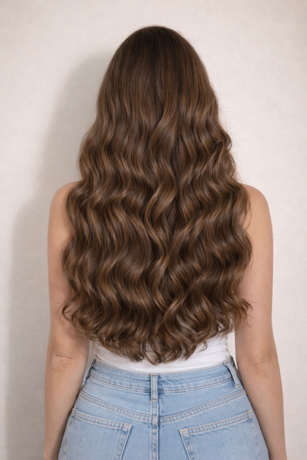 Human Hair Extensions. Mid Ash Brown