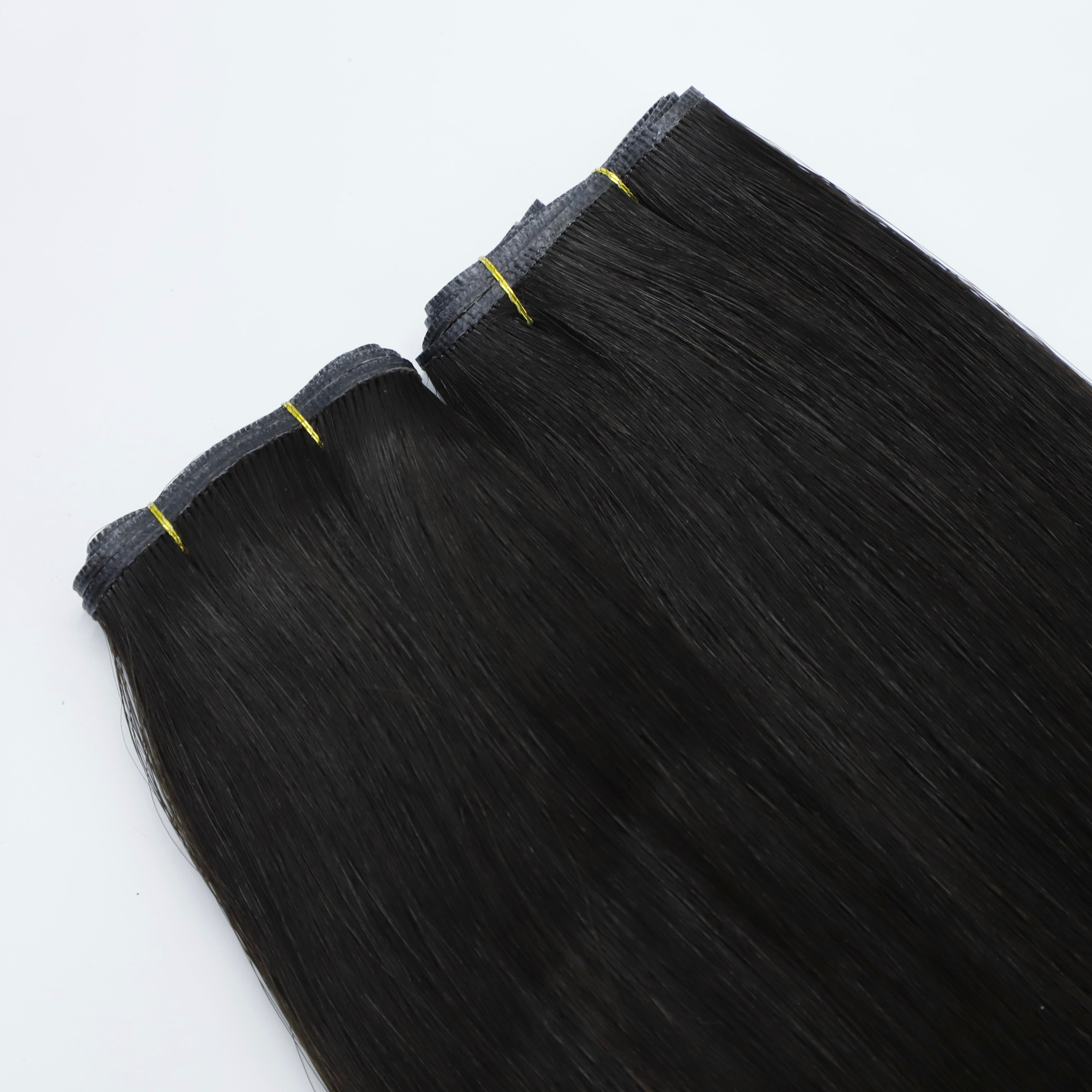 Human Hair Extensions. Natural Black