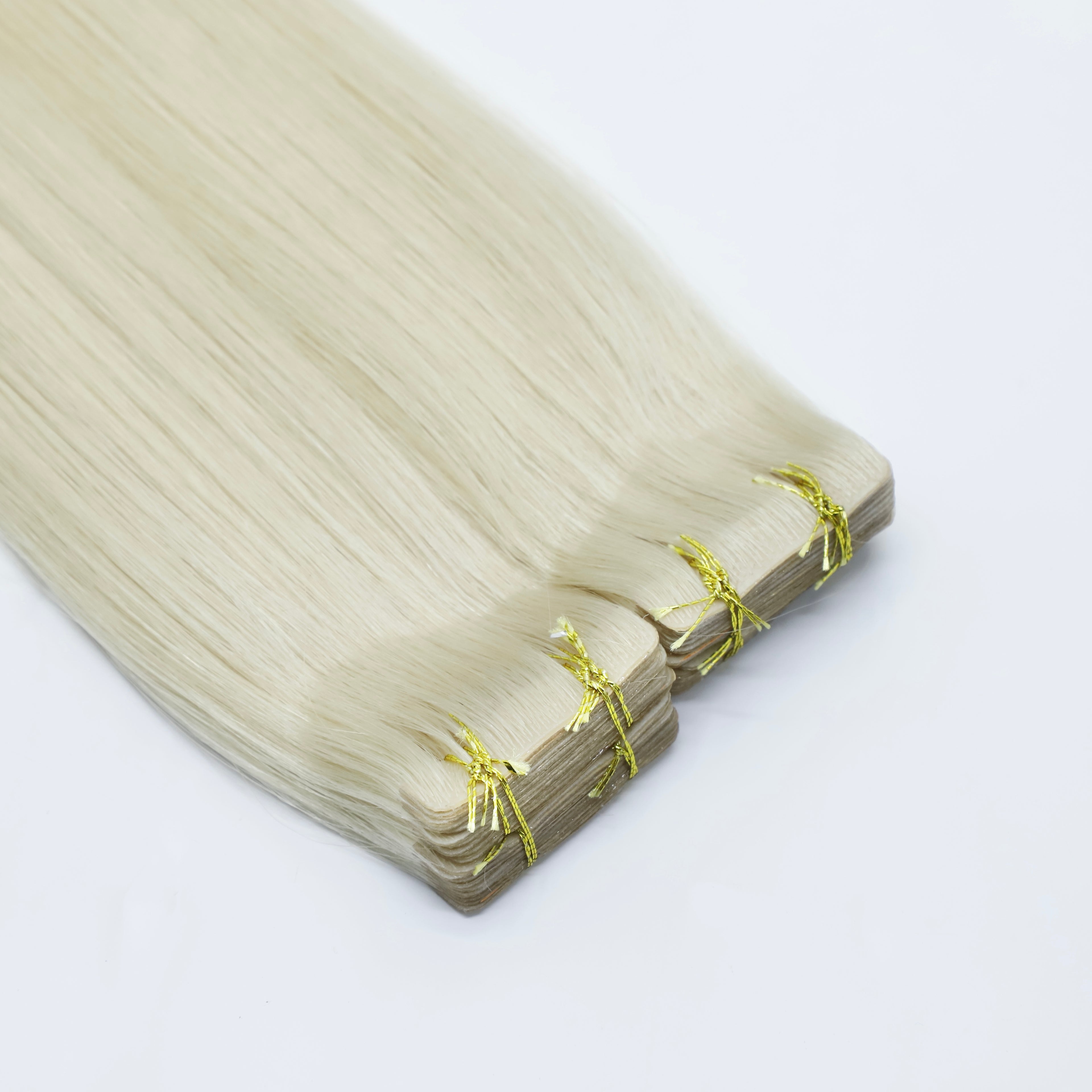 Human Hair Extensions. White Blonde