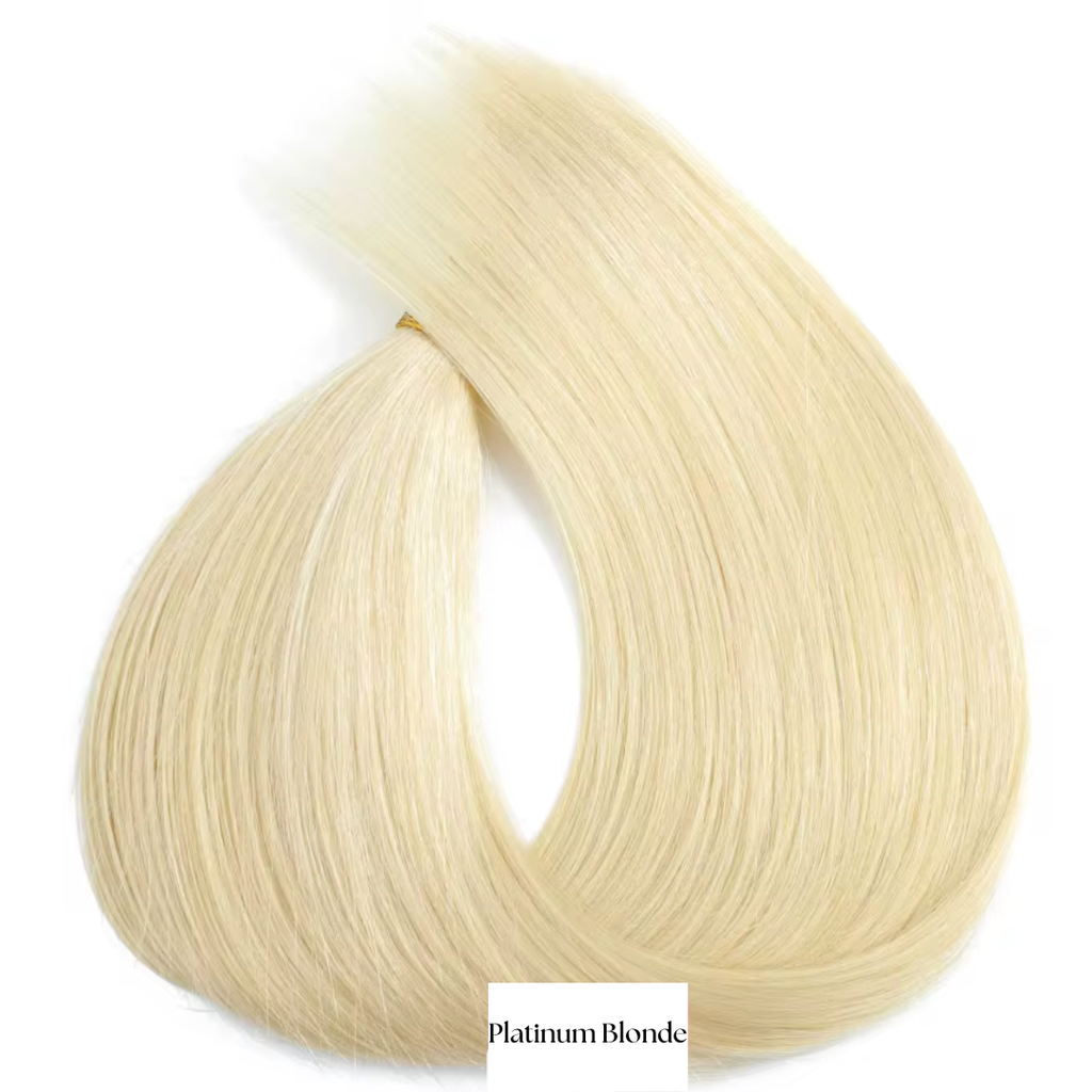 Human Hair Extensions. Platinum Blonde