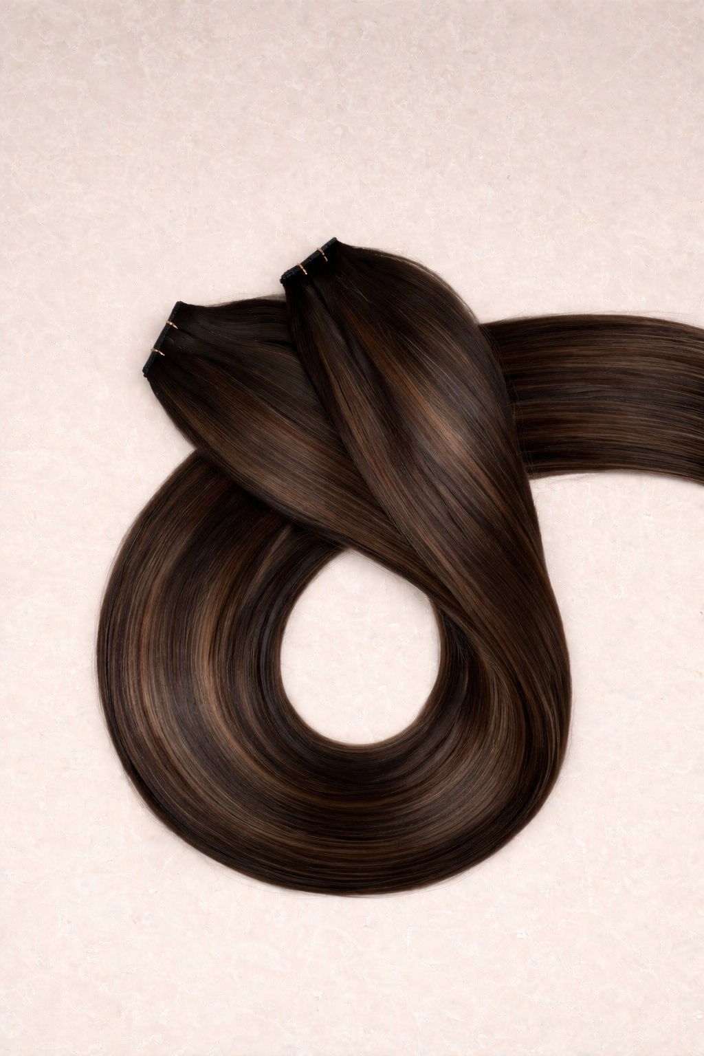 Human Hair Extensions. Caramel Swirl