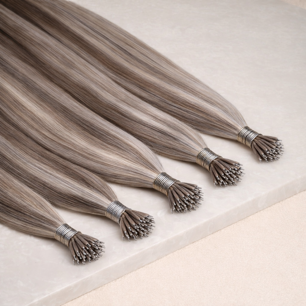 Human Hair Extensions. Iced Truffle