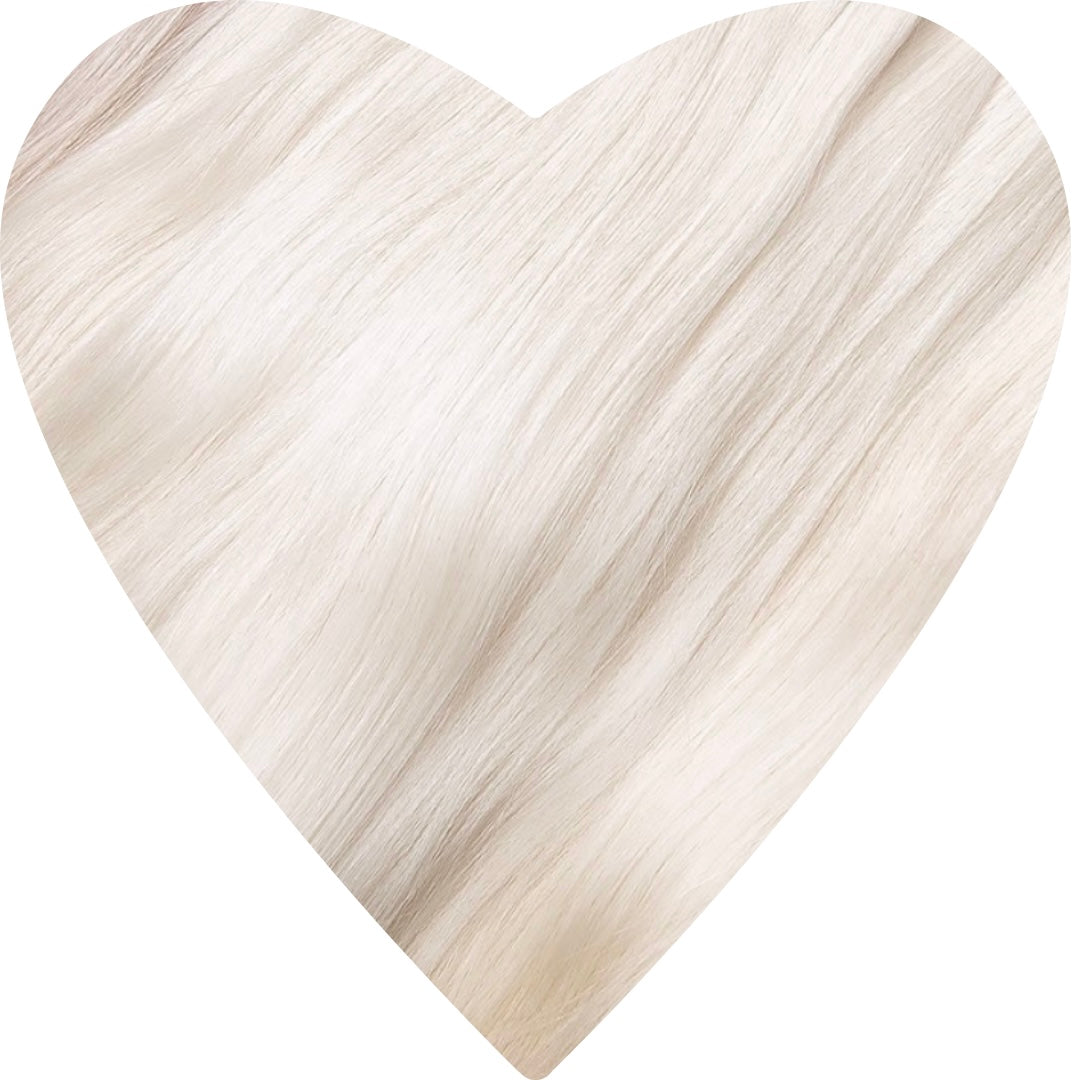 Human Hair Extensions. White Blonde