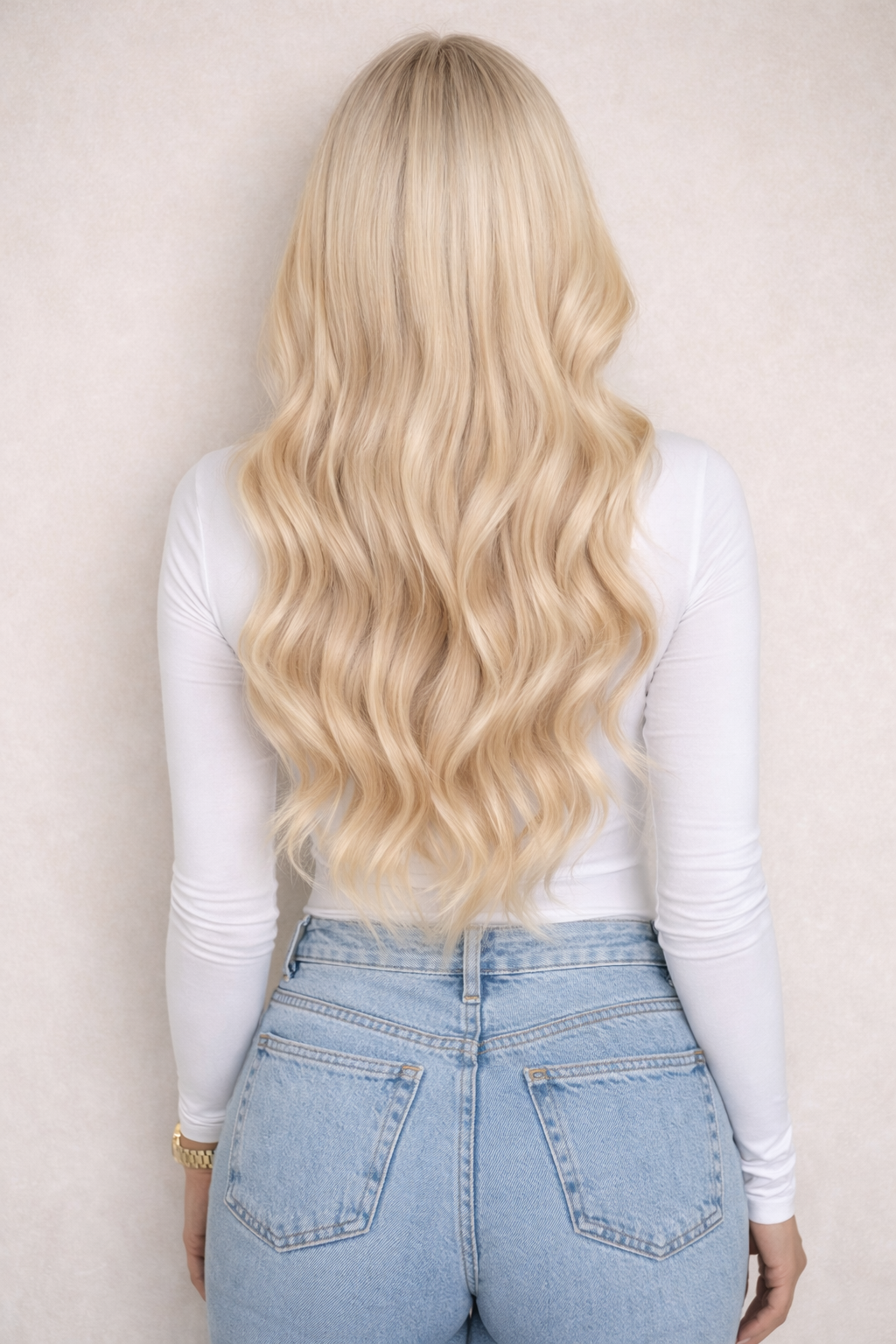 Human Hair Extensions. Platinum Blonde