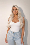 Human Hair Extensions. Vanilla Blonde